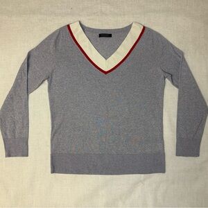 Banana Republic Women’s Med (Estimated) 100% Merino Wool Varsity V-Neck
